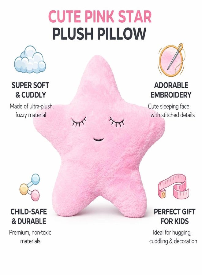 Humpy Hare Soft Plush Star Pillow Toy| Cot Cushion & Playtime Soft Toy for Kids, Children, and Babies | Stuffed Plush Pillow | Baby Pink |Pack of 1 - Image 4